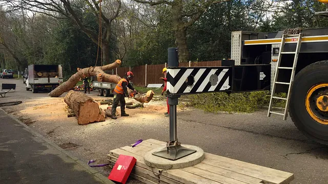 Our team working near a road